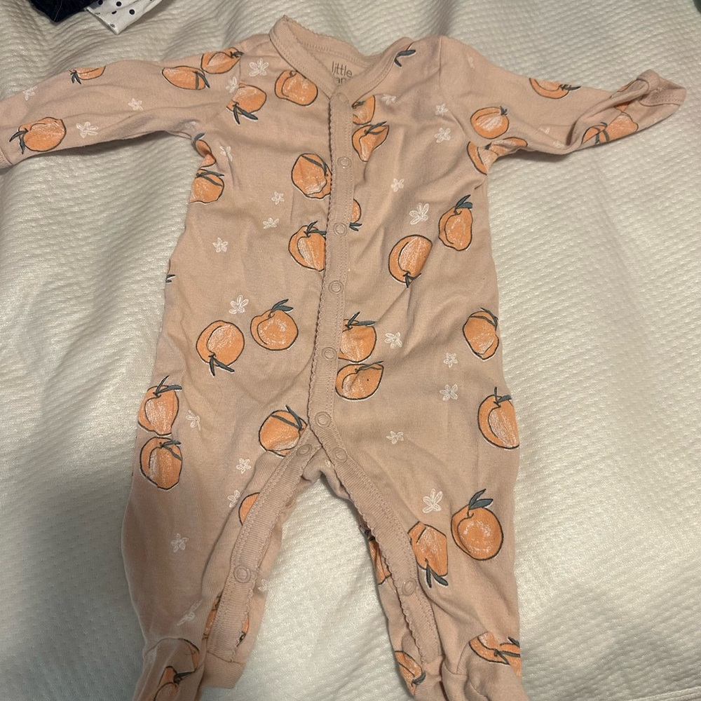 Little Sleepies Peach Print Kids One Piece